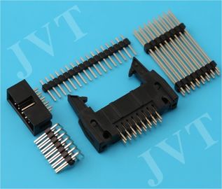 चीन Dual Row 2.54mm Pitch Pin Header Connector with SMT 2 - 50 Poles PA6T Housing 22 - 28 AWG वितरक