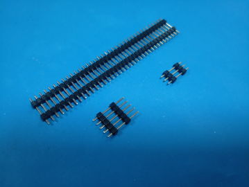 चीन 2.54 मिमी-1 एनपी पिन हैडर कनेक्टर डबल पंक्ति फॉलर एच: 2.5 मिमी, काला रंग फैक्टरी